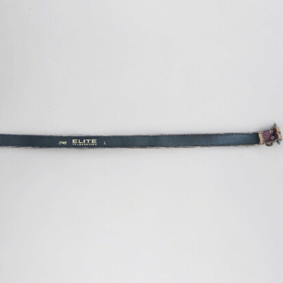 Vintage Elite Woven Fabric Leather Belt Women's Size Large - Picture 3 of 4
